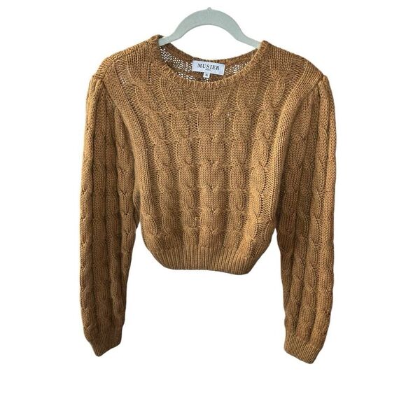 MUSIER Paris Cable Knit Sweater - Tan - Size 36 US 6 - Picture 6 of 13